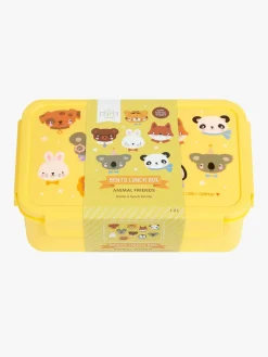 Spisetid|ALittleLovelyCompany A Little Lovely Company Bento Madkasse, Dyrevenner Gul/Flerfarvet