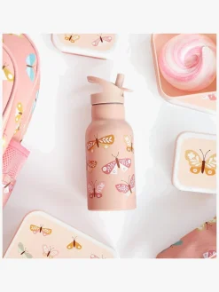 Spisetid|ALittleLovelyCompany A Little Lovely Company Drikkedunk Sommerfugl 350 ml, Pink Lyserød/Flerfarvet