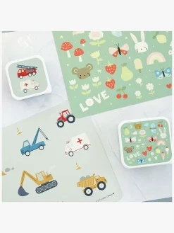 Spisetid|ALittleLovelyCompany A Little Lovely Company Dækkeserviet, Køretøjer Blå/Flerfarvet