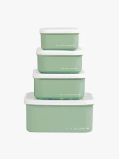 Spisetid|ALittleLovelyCompany A Little Lovely Company Madkasse-sæt, Joy Grøn/Flerfarvet