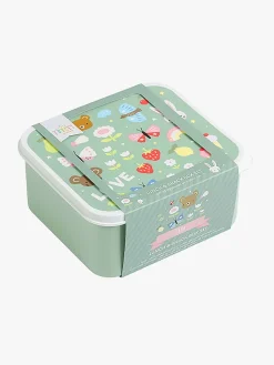 Spisetid|ALittleLovelyCompany A Little Lovely Company Madkasse-sæt, Joy Grøn/Flerfarvet