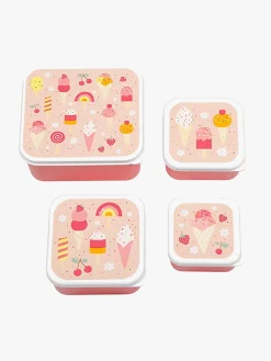 Spisetid|ALittleLovelyCompany A Little Lovely Company Madkasse-sæt, Is Lyserød/Flerfarvet