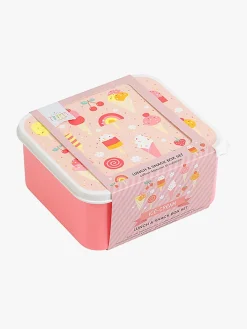 Spisetid|ALittleLovelyCompany A Little Lovely Company Madkasse-sæt, Is Lyserød/Flerfarvet