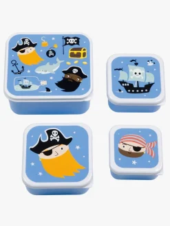 Spisetid|ALittleLovelyCompany A Little Lovely Company Madkasse-sæt, Pirater Blå/Flerfarvet