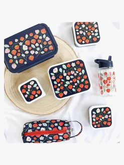 Spisetid|ALittleLovelyCompany A Little Lovely Company Madkasse-sæt, Jordbær Blå/Flerfarvet