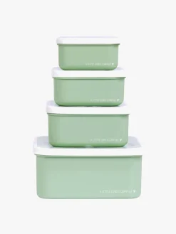 Spisetid|ALittleLovelyCompany A Little Lovely Company Madkasse-sæt, Skovens Venner Grøn/Flerfarvet
