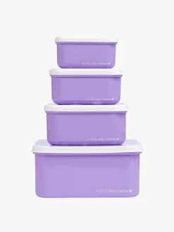 Spisetid|ALittleLovelyCompany A Little Lovely Company Madkasse-sæt, Unicorn dreams Lilla/Flerfarvet