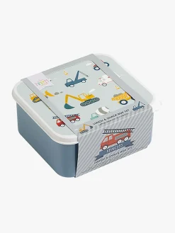 Spisetid|ALittleLovelyCompany A Little Lovely Company Madkasse-sæt, Køretøjer Blå/Flerfarvet