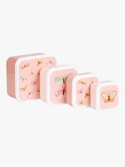 Spisetid|ALittleLovelyCompany A Little Lovely Company Madkasse-sæt, Sommerfugl Lyserød/Flerfarvet
