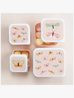 Spisetid|ALittleLovelyCompany A Little Lovely Company Madkasse-sæt, Sommerfugl Lyserød/Flerfarvet