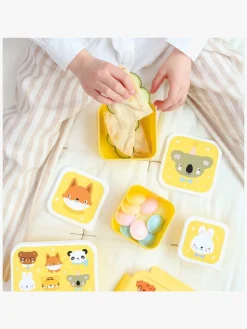 Spisetid|ALittleLovelyCompany A Little Lovely Company Madkasse-sæt, Dyrevenner Gul/Flerfarvet