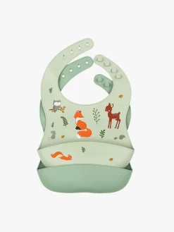 Spisetid|ALittleLovelyCompany A Little Lovely Company Silikonehagesmæk 2-pak, Skovens Venner Grøn