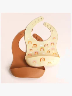 Spisetid|ALittleLovelyCompany A Little Lovely Company Silikonehagesmæk 2-pak, Skovens Venner Brun