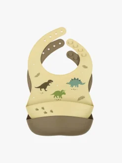 Spisetid|ALittleLovelyCompany A Little Lovely Company Silikonehagesmæk 2-pak, Skovens Venner Grå/Gul