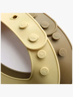 Spisetid|ALittleLovelyCompany A Little Lovely Company Silikonehagesmæk 2-pak, Skovens Venner Grå/Gul