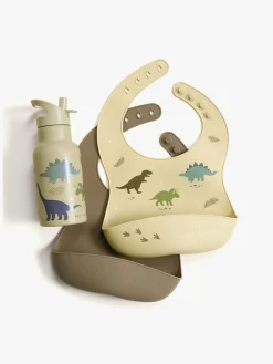 Spisetid|ALittleLovelyCompany A Little Lovely Company Silikonehagesmæk 2-pak, Skovens Venner Grå/Gul