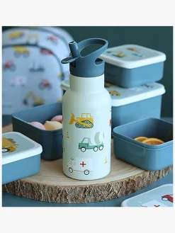 Spisetid|ALittleLovelyCompany A Little Lovely Company Stainless steel Drikkedunk, Køretøjer Blå/Flerfarvet
