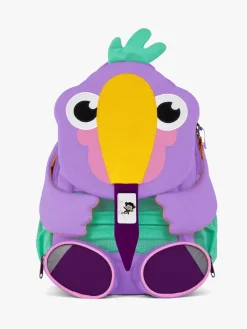 Tasker|Affenzahn Large Friend Rygsæk 8L, Creative Toucan Lilla/Grøn/Gul