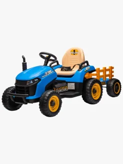 Elbiler & -Køretøjer|AlexGarage1 Alex's Garage Eltraktor med Trailer, Blå Blå/Orange