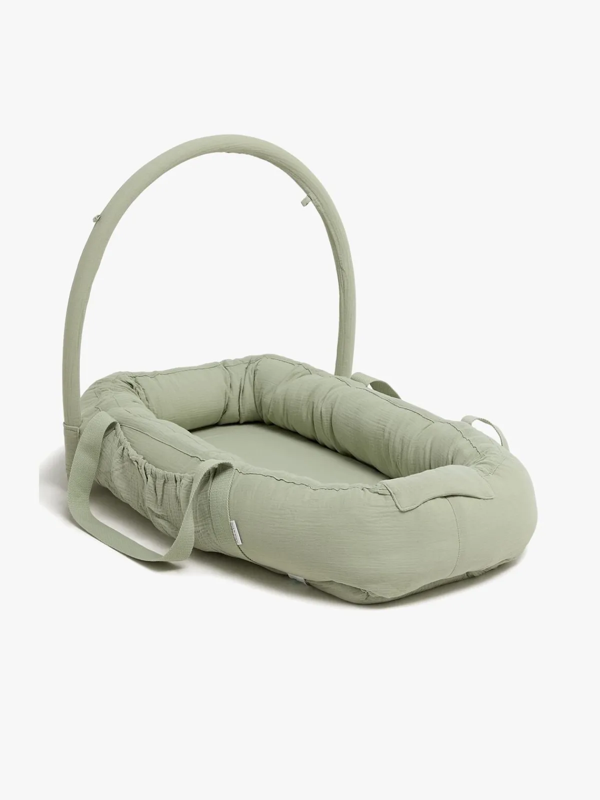 Børn AliceFox Børnesenge & Tilbehør-Alice & Fox ALBA Babynest med Håndtag, Green Muslin