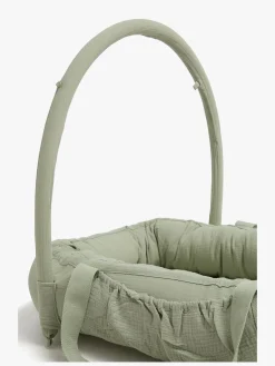 Børn AliceFox Børnesenge & Tilbehør-Alice & Fox ALBA Babynest med Håndtag, Green Muslin