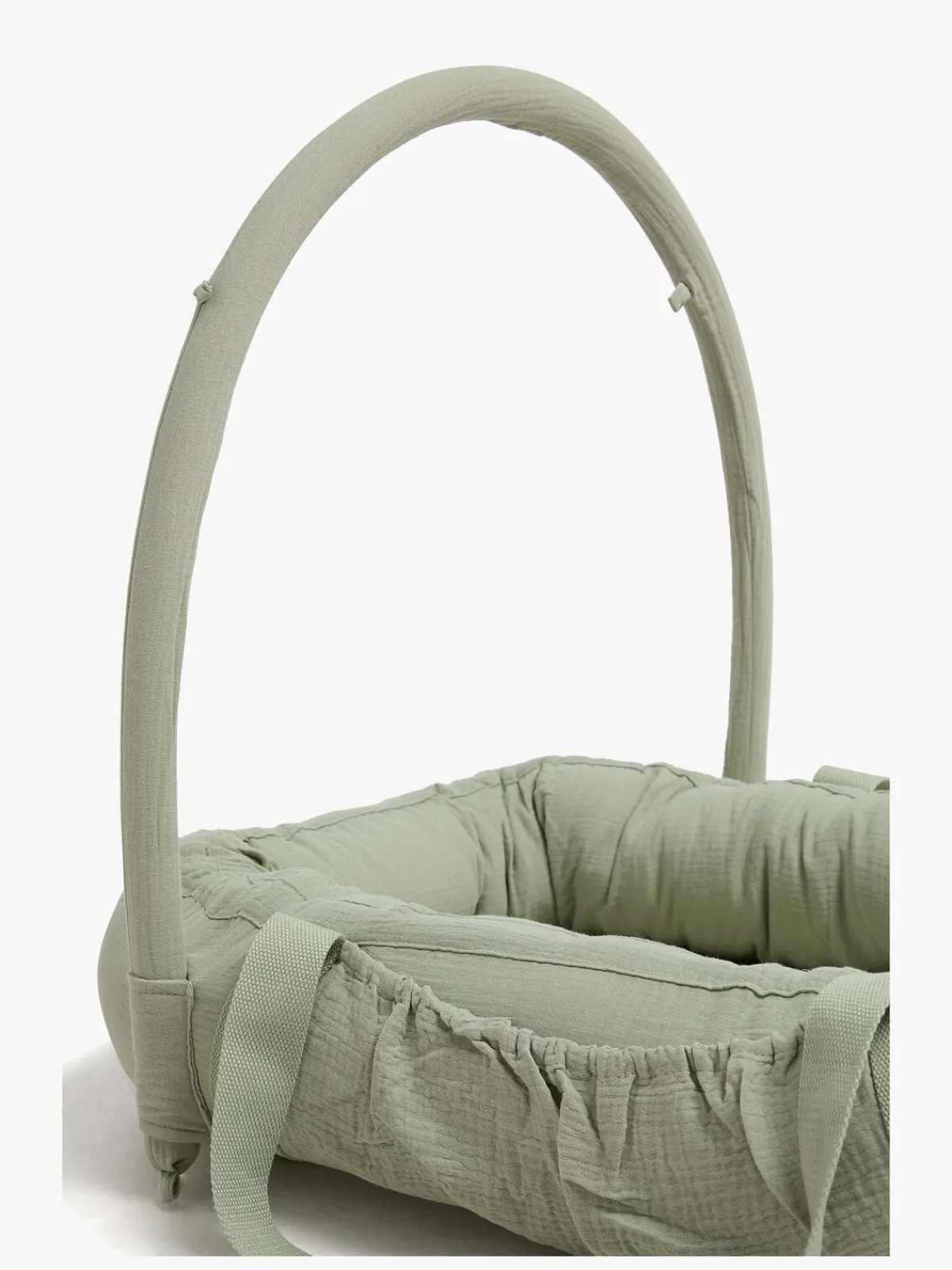 Børn AliceFox Børnesenge & Tilbehør-Alice & Fox ALBA Babynest med Håndtag, Green Muslin