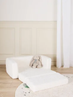 Børn AliceFox Børnemøbler-Alice & Fox Cubbie  Foldbar Sofa 94x55cm, White Teddy