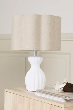 Lamper & Belysning|AliceFox Alice & Fox Curve Lampefod inkl Lily Lampeskærm S, White/Beige
