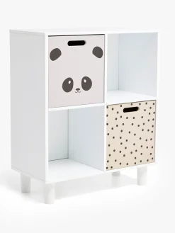 Børnemøbler|AliceFox Alice & Fox DELTA Bogreol med Opbevaringskasse, Hvid Grå/Beige/Hvid