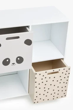 Børnemøbler|AliceFox Alice & Fox DELTA Bogreol med Opbevaringskasse, Hvid Grå/Beige/Hvid