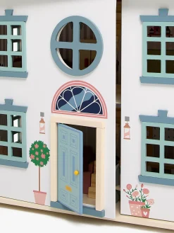 AliceFox Dukker & Bamser-Alice & Fox Dukkehus med Møbler & 4 Dukker, Blå