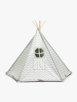 Legetelte & -Tunneler|Legetøj Til Børn På 0-10 År|AliceFox Alice & Fox Legetelt Tipi, Grøn/Hvid Grøn/Hvid