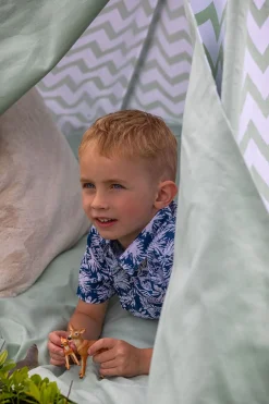 Legetelte & -Tunneler|Legetøj Til Børn På 0-10 År|AliceFox Alice & Fox Legetelt Tipi, Grøn/Hvid Grøn/Hvid