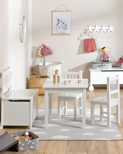Børn AliceFox Børnemøbler-Alice & Fox LOVIS Bord & Stole + Sofa med Opbevaring, Hvid