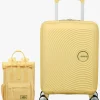 Tasker|AmericanTourister American Tourister Soundbox Kuffert 22L & Urban Groove City 7L Mini Sæt, Pastel Yellow