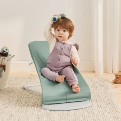 BABYBJORN Skråstole & Babygynger-BabyBjörn Balance Soft Skråstol Woven Jersey, Grøn/Grå
