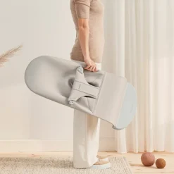 Skråstole & Babygynger|BABYBJORN BabyBjörn Bliss Skråstol 3D Jersey inkl. Sjove Øjne, Lys/Pastel Beige