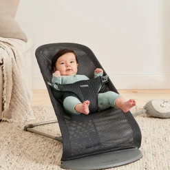 Skråstole & Babygynger|BABYBJORN BabyBjörn Bliss Skråstol i Mesh, Anthracite Grå
