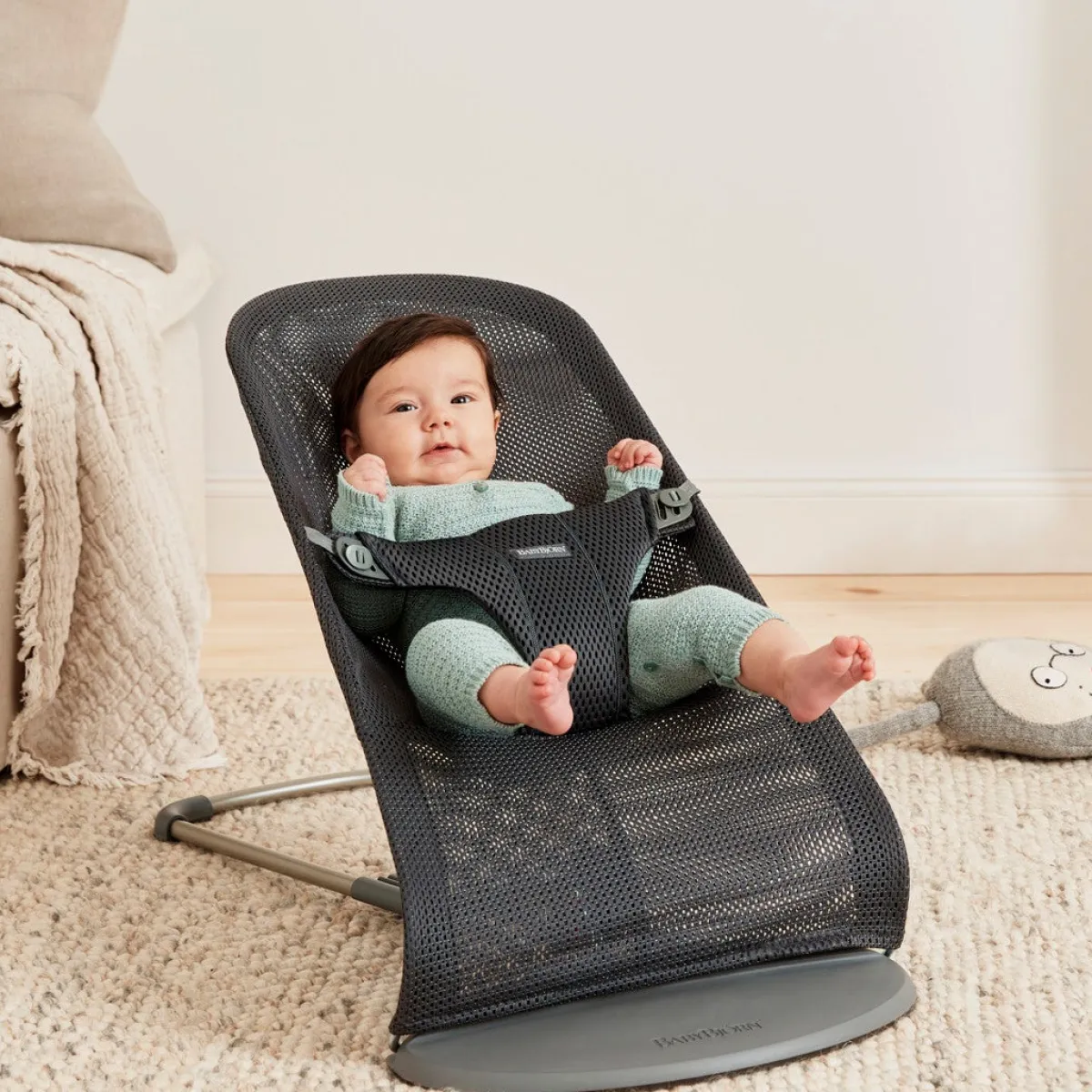 Skråstole & Babygynger|BABYBJORN BabyBjörn Bliss Skråstol i Mesh, Anthracite Grå