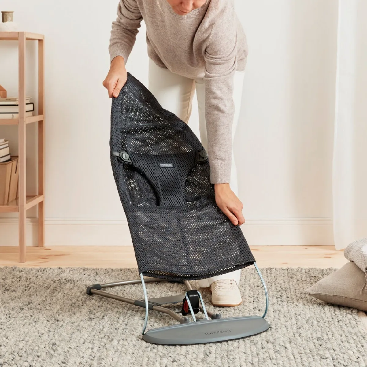 Skråstole & Babygynger|BABYBJORN BabyBjörn Bliss Skråstol i Mesh, Anthracite Grå