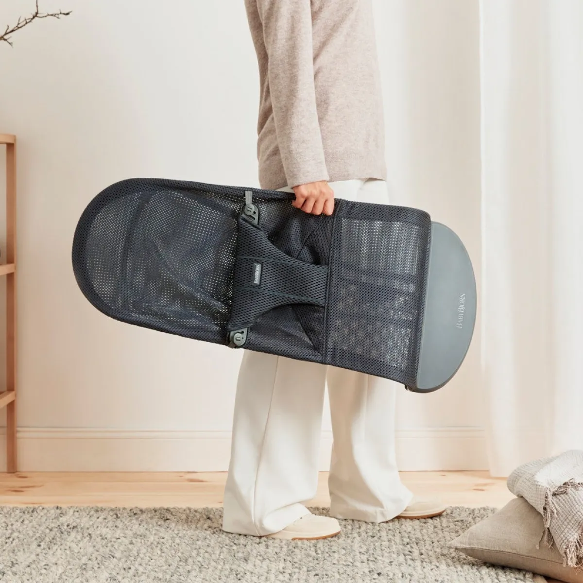 Skråstole & Babygynger|BABYBJORN BabyBjörn Bliss Skråstol i Mesh, Anthracite Grå