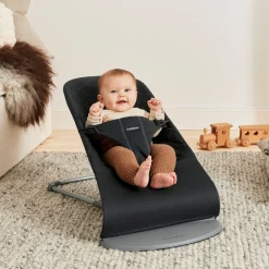 Skråstole & Babygynger|BABYBJORN BabyBjörn Bliss Skråstol Woven Classic Quilt, Sort