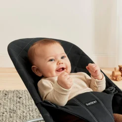 Skråstole & Babygynger|BABYBJORN BabyBjörn Bliss Skråstol Woven Classic Quilt, Sort