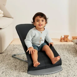 Skråstole & Babygynger|BABYBJORN BabyBjörn Bliss Skråstol Woven Classic Quilt, Sort