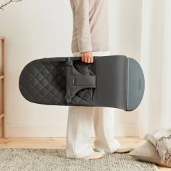 BABYBJORN Skråstole & Babygynger-BabyBjörn Bliss Skråstol Woven Classic Quilt, Antracitgrå