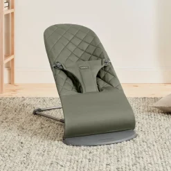 Skråstole & Babygynger|BABYBJORN BabyBjörn Bliss Skråstol Woven Classic Quilt, Mørkegrøn Grøn