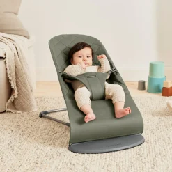 Skråstole & Babygynger|BABYBJORN BabyBjörn Bliss Skråstol Woven Classic Quilt, Mørkegrøn Grøn