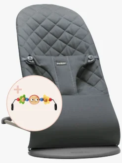 BABYBJORN Skråstole & Babygynger-BabyBjörn Bliss Skråstol Woven Classic Quilt inkl. Sjove Øjne, Antracitgrå