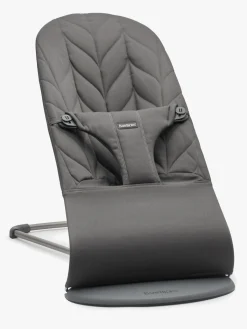 BABYBJORN Skråstole & Babygynger-BabyBjörn Bliss Skråstol Woven Bladmønstret Quilt, Antracitgrå