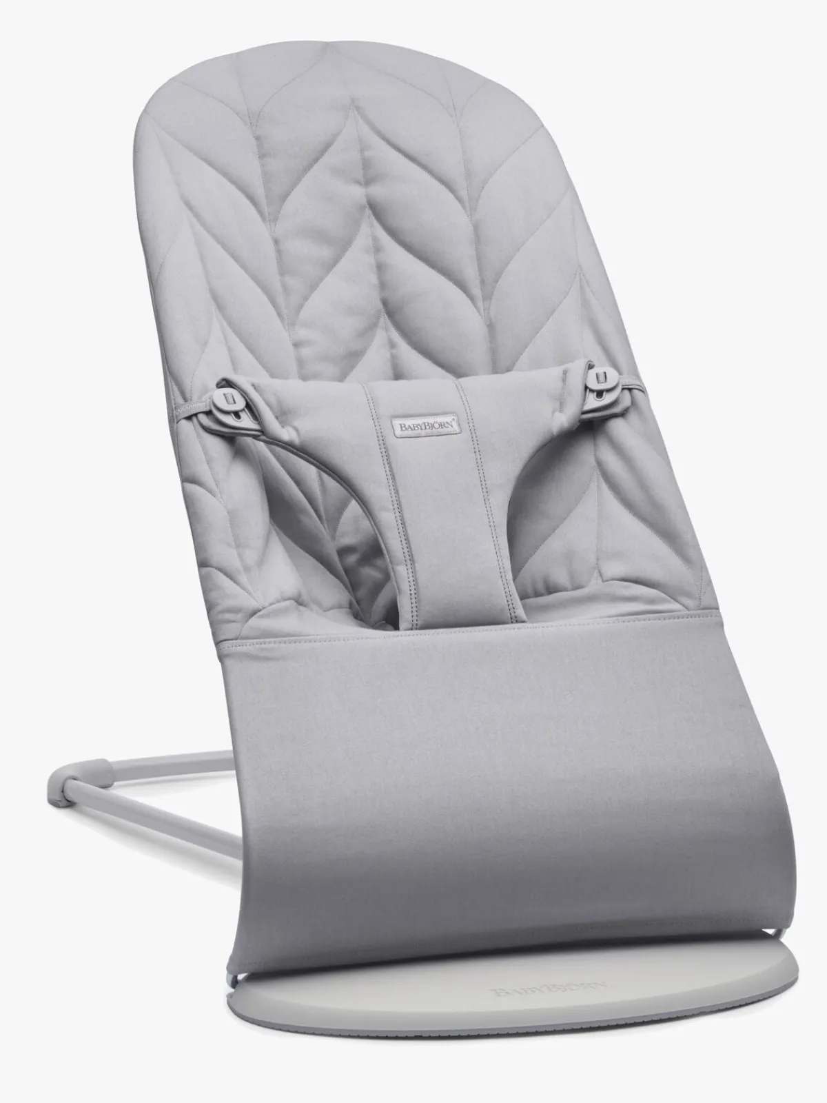 Skråstole & Babygynger|BABYBJORN BabyBjörn Bliss Skråstol Woven Bladmønstret Quilt, Lysegrå Grå
